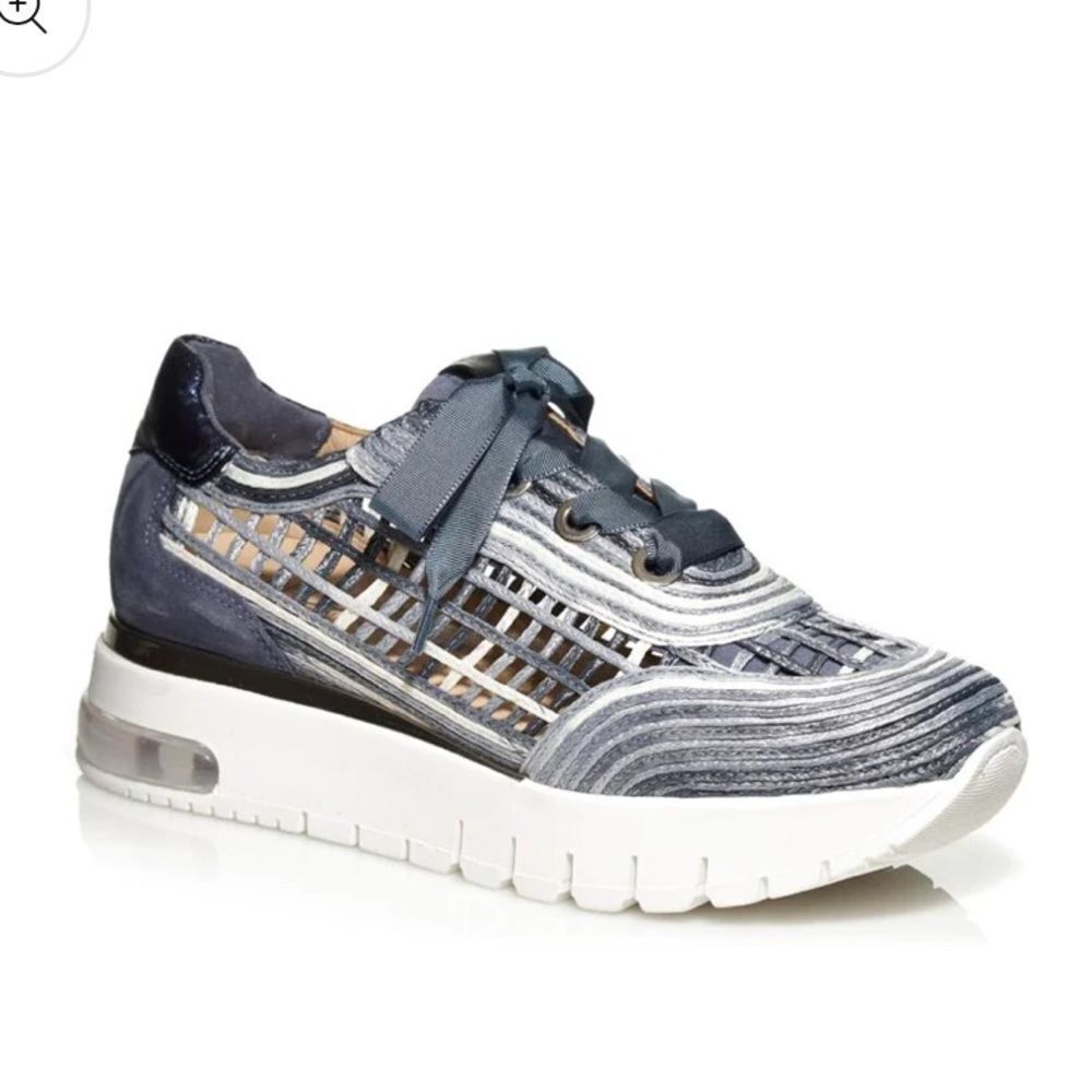 SOFTWAVES PLATFORM RIBBON SNEAKER IN DENIM 40